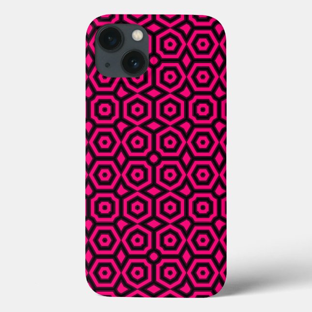 Coques Case-Mate iPhone Motif art déco géométrique rouge et noir (Verso)