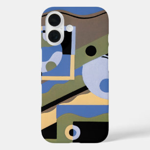 Coque Pour iPhone 16 Motif Art Déco Vintage Pochoir Jazz Cubisme