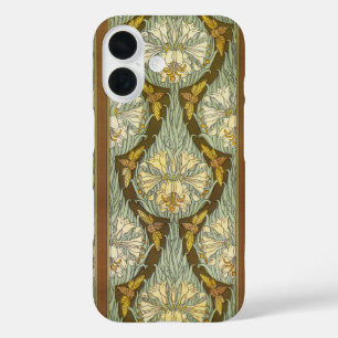 Coque Pour iPhone 16 Motif Art Nouveau de lys et d'insectes de couleur 