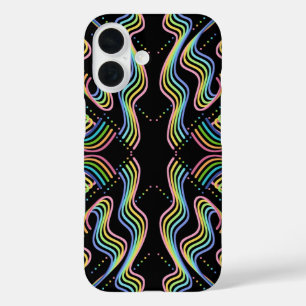 Coque Pour iPhone 16 Motif artistique de rangées de rubans de couleur a