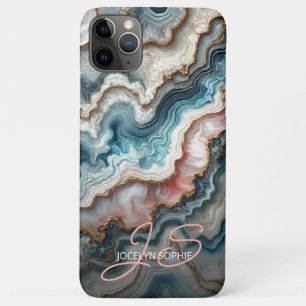 Case-Mate iPhone Case Motif artistique en marbre bleu sarcelle foncé ros