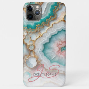 Case-Mate iPhone Case Motif artistique en marbre bleu sarcelle foncé ros