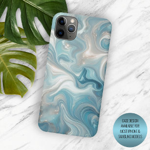 Coque Case-Mate iPhone Motif artistique en marbre bleu sarcelle turquoise