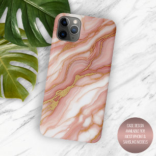 Coque Case-Mate iPhone Motif artistique en marbre rose mauve rouge et or