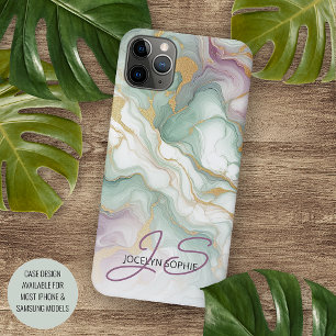 Case-Mate iPhone Case Motif artistique en marbre violet mauve rose vert