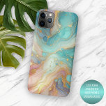 Coque Case-Mate iPhone Motif artistique en marbre violet rose sarcelle aq<br><div class="desc">Transformez votre iPhone avec cette coque époustouflante, dotée d'un motif d'art en marbre à vague personnalisé violet, rose, aqua, bleu sarcelle foncé et or. Elle présente une finition brillante qui met en valeur la beauté du design marbré. Cette coque est parfaite pour tous ceux qui aiment la sophistication et l'unicité...</div>