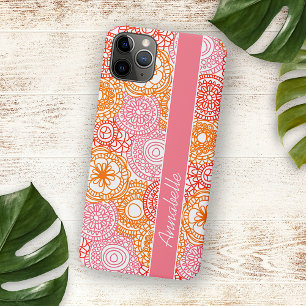 Case-Mate iPhone Case Motif artistique floral orange rouge corail rose p