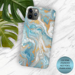 Coque Case-Mate iPhone Motif Artistique Moderne Aqua Turquoise Bleu Sardo<br><div class="desc">Faites ressortir votre iPhone avec cette élégante coque, dotée d'un motif marbré aqua, turquoise, sarcelle, bleu, blanc et or. Elle présente une finition brillante qui met en valeur la beauté du design marbré. Cette coque est parfaite pour quiconque aime la sophistication et l'unicité du marbre, un type de roche qui...</div>
