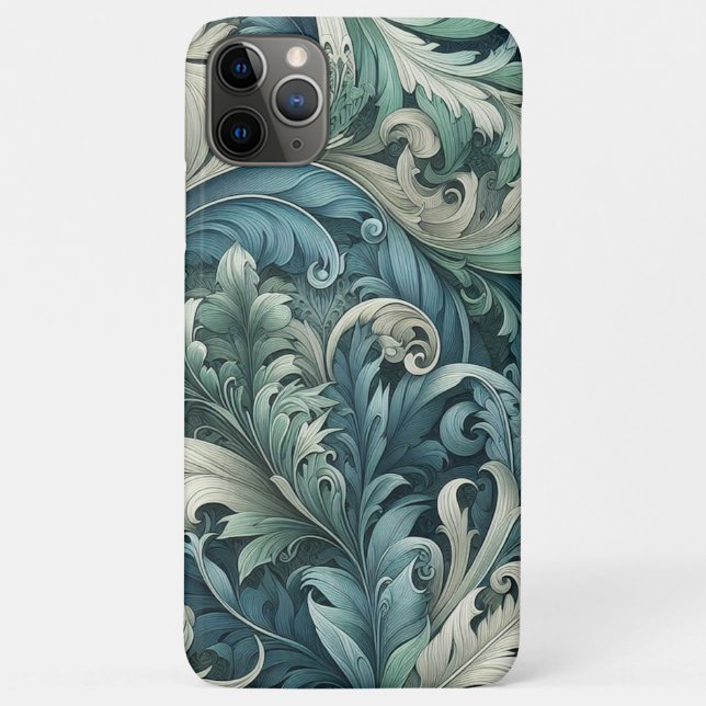 Coques Case-Mate iPhone Motif artistique paisley bleu sarcelle vert gris (Dos)