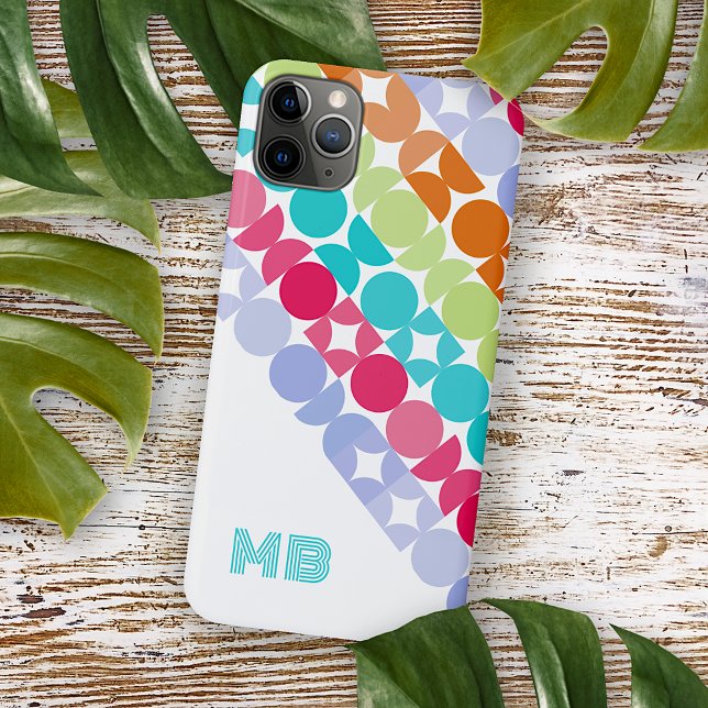 Coques Case-Mate iPhone Motif artistique rétro personnalisé violet rose aq (Créateur téléchargé)
