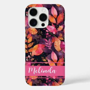Coque iPhone 16 Pro Motif automnal élégant de citrouille et de fleurs