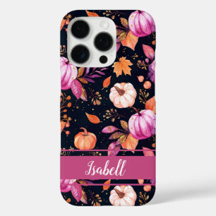 Coque iPhone 16 Pro Motif automnal élégant de citrouille et de fleurs