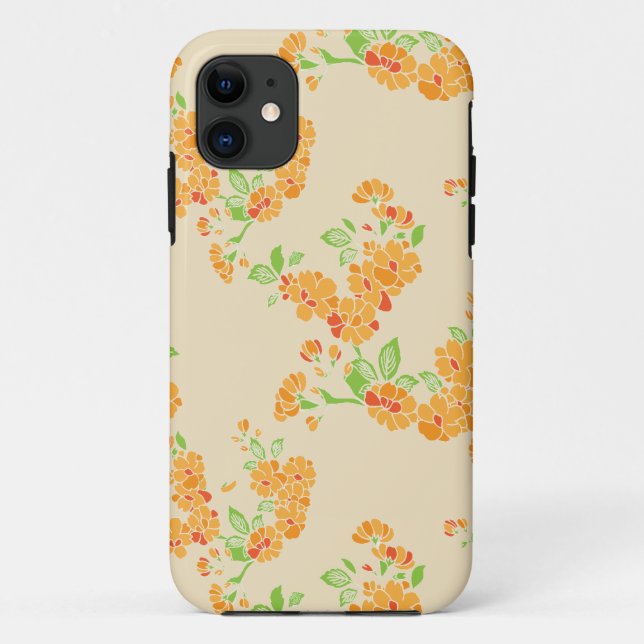 Coques Case-Mate iPhone motif aux fleurs orange (Dos)