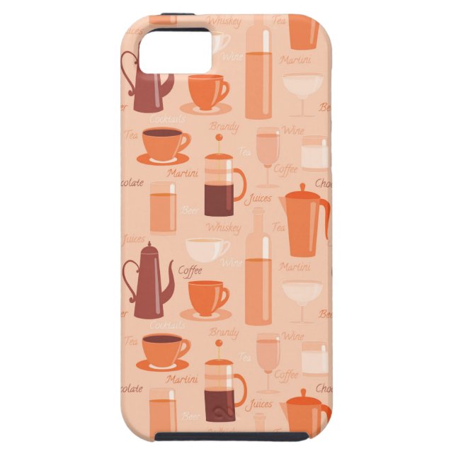 Coques Case-Mate iPhone Motif avec boissons et texte (Dos)