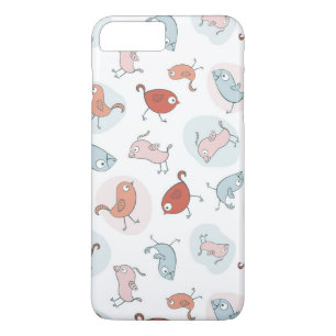 Coque iPhone 7 Plus motif avec des oiseaux de bande dessinée