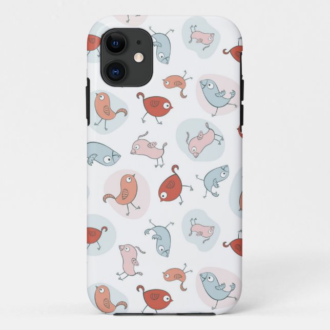 Coques Case-Mate iPhone motif avec des oiseaux de bande dessinée (Dos)