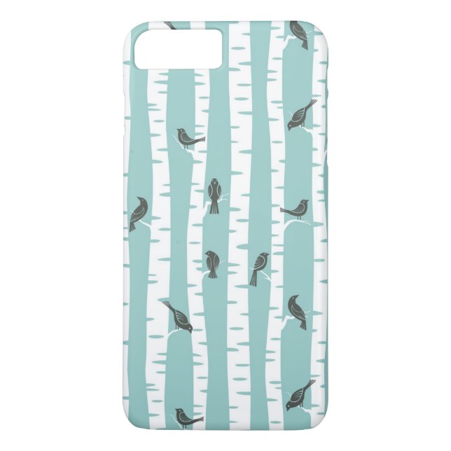 Coques Case-Mate iPhone Motif avec des oiseaux et des arbres (Dos)