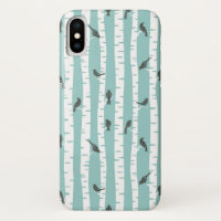 Motif avec des oiseaux et des arbres