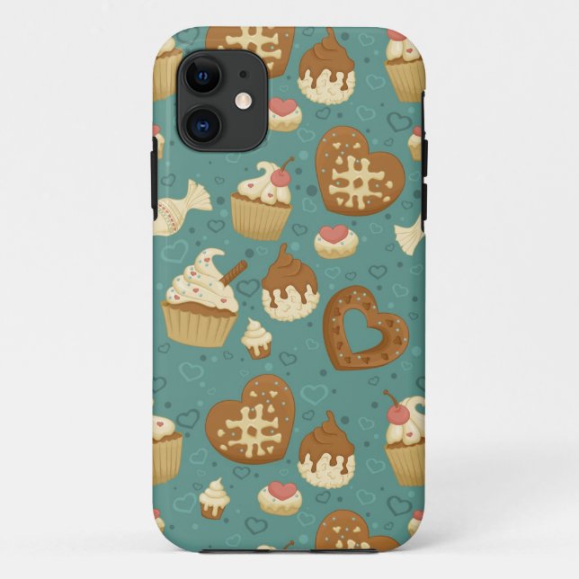 Coques Case-Mate iPhone Motif avec des petits gâteaux et des sucreries (Dos)