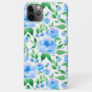 Case-Mate iPhone Case Motif avec fleurs d'aquarelle bleue