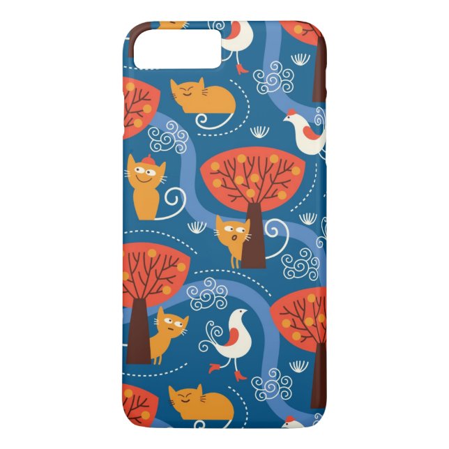 Coques Case-Mate iPhone motif avec les chats et les oiseaux mignons (Dos)
