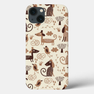 Etui iPhone 13 motif avec les chiens mignons