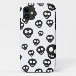 Case-Mate iPhone Case Motif avec les crânes noirs sur le blanc