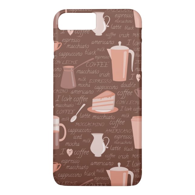 Coques Case-Mate iPhone Motif avec les éléments relatifs de café (Dos)