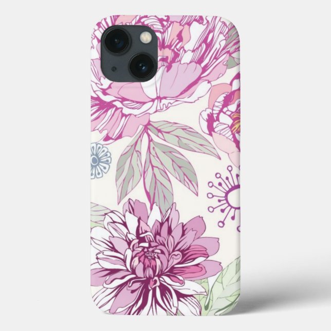 Coques Case-Mate iPhone Motif avec les fleurs roses (Verso)