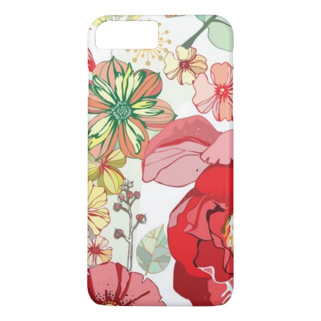 Coques Case-Mate iPhone Motif avec les fleurs rouges (Dos)