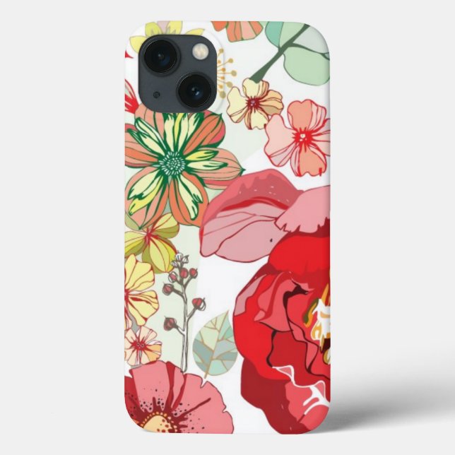 Coques Case-Mate iPhone Motif avec les fleurs rouges (Verso)
