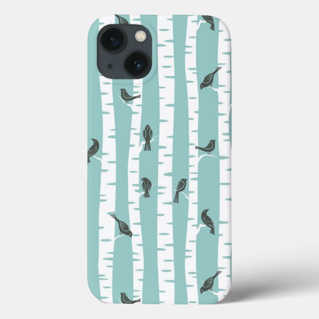 Coques Case-Mate iPhone Motif avec oiseaux et arbres (Verso)
