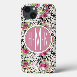 iPhone 13 Case Motif avec Poster de animal   Monogramme