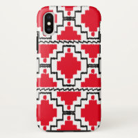 Motif Aztec Ikat - Rouge, Noir et Blanc