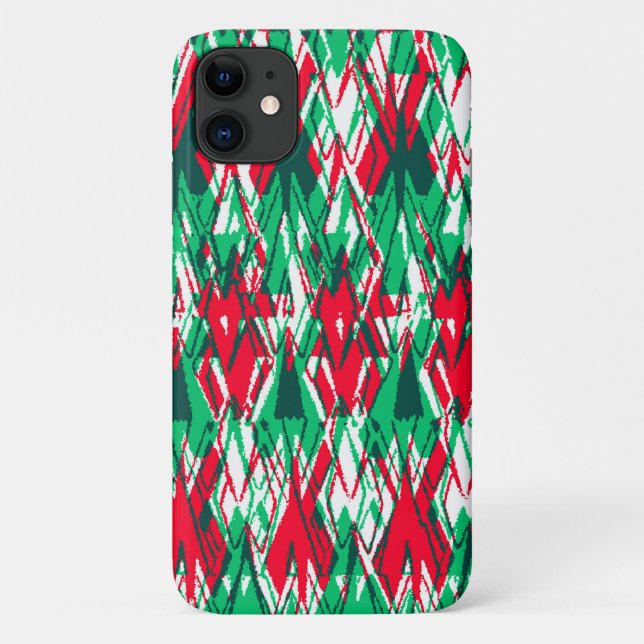 Coques Case-Mate iPhone Motif aztèque abstrait rouge vert mignon (Dos)