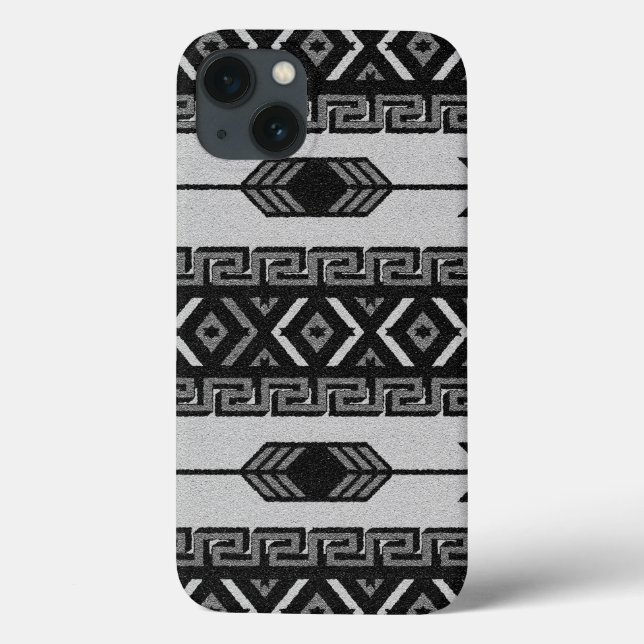 Coques Case-Mate iPhone Motif Aztèque Tribal Noir Et Blanc Du Sud-Ouest (Verso)