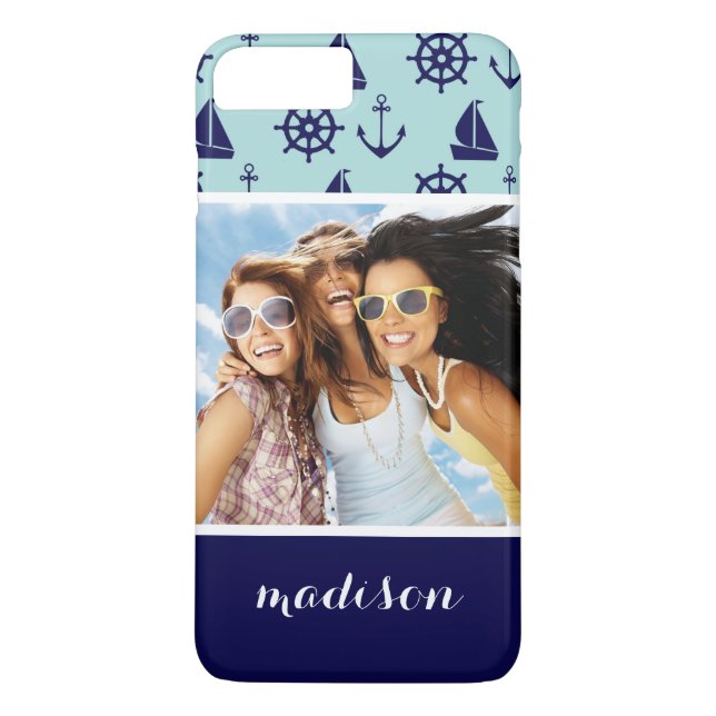 Coques Case-Mate iPhone Motif balnéaire | Votre photo et votre nom (Dos)