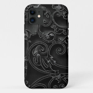 Coque iPhone 11 Motif baroque gothique noir