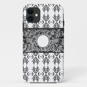Coques Pour iPhone Motif baroque noir classique à customiser
