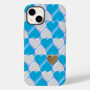 Coque Case-Mate iPhone Motif bavarois bleu et blanc.