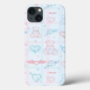 iPhone 13 Coque motif bébé avec ours en peluche