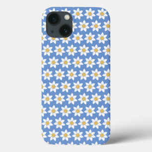 Case-Mate iPhone Case Motif blanc de marguerite sur bleu