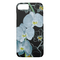 Motif blanc d'orchidées d'aquarelle
