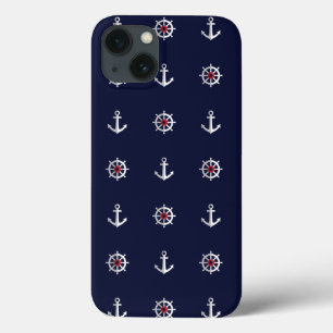 Coque Case-Mate iPhone Motif blanc et bleu rouge d'Ancre