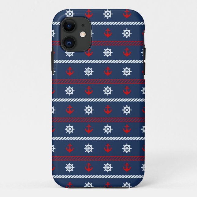 Coques Case-Mate iPhone Motif blanc et bleu rouge d'océan (Dos)