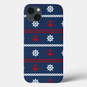 Coques Pour iPhone Motif blanc et bleu rouge d'océan