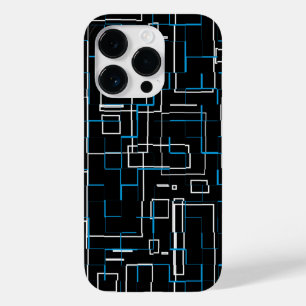 Coque Case-Mate iPhone Motif blanc et bleu sur noir