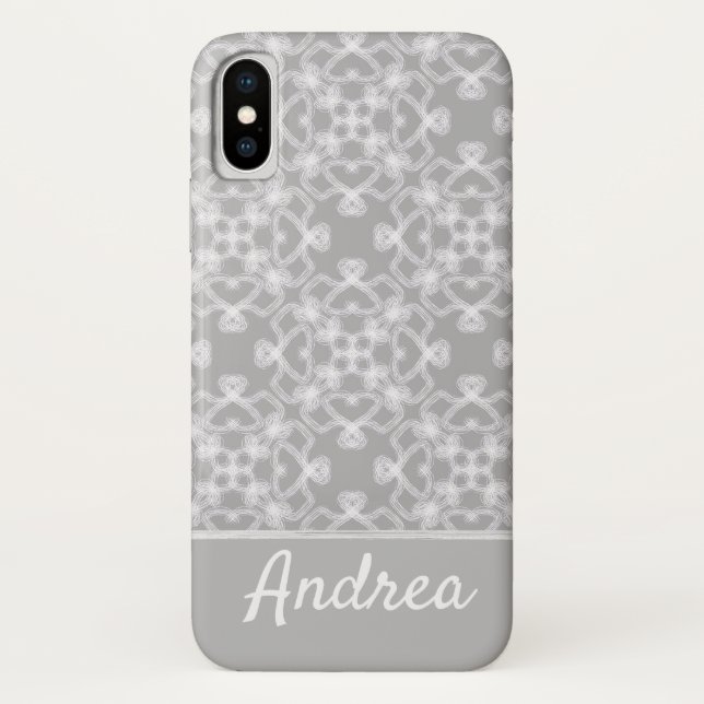 Coques Case-Mate iPhone Motif blanc et gris personnalisé (Dos)