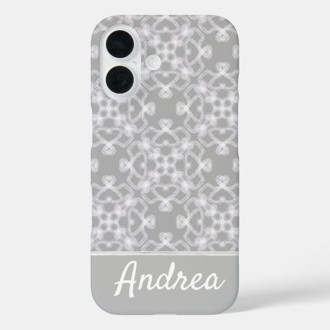 Coques Case-Mate iPhone Motif blanc et gris personnalisé (Verso)