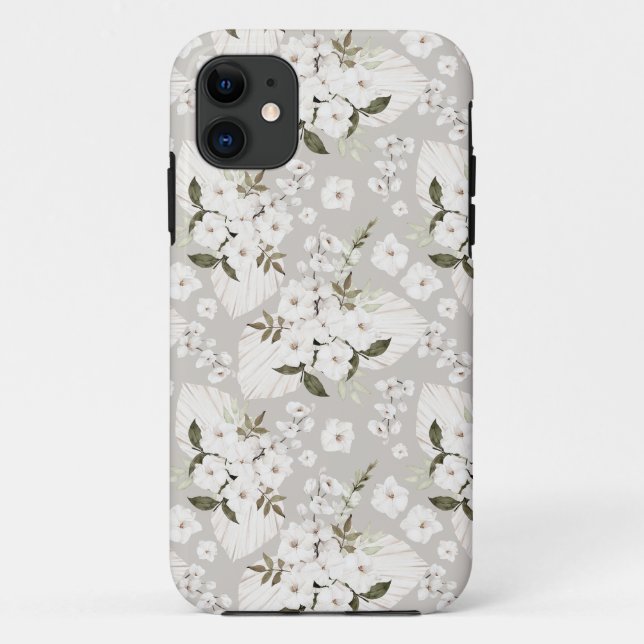 Coques Case-Mate iPhone Motif blanc Floral Boho (Dos)